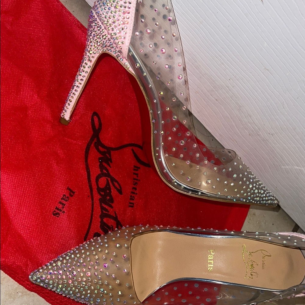 Clear Rhinestone Stiletto Heels - Picture 7 of 17